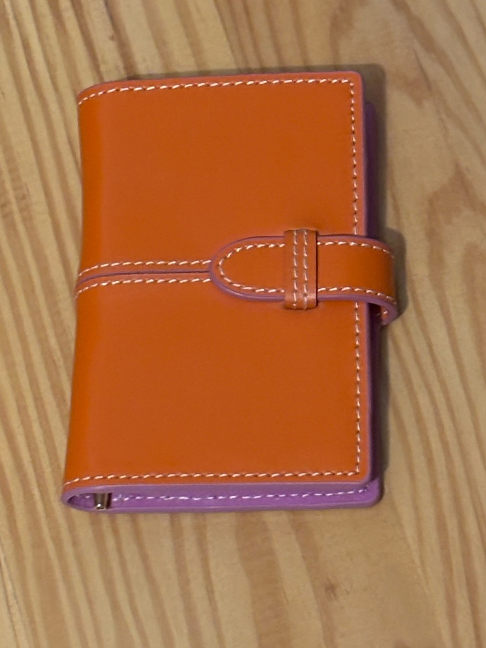 Baekgaard leather notebook cardholder orange purple